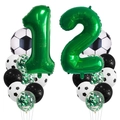 Kit fête de football avec ballons chiffre 12 verts et ballons en latex football - Chiffre 12