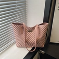 Roze shopper met geometrische patronen en dubbele schouderbanden voor dames - Roze