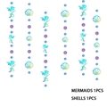 Decorazioni appese iridescenti a sirena e conchiglia per feste e vetrine di negozi - Sirena E Conchiglia