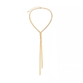 Minimalistische 18K vergoldete Schlangenkette mit elegantem langen Fransen-Quasten-Design - Gold