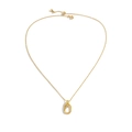 925 zilveren ketting met in elkaar grijpende gouden ringen en een klein hartvormig detail - Goud