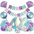 Kit déco anniversaire sirène avec ballons en forme de queue et chiffre 4 dégradé - US 4
