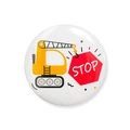 Construction crane tinplate badge with STOP sign for kids birthday party favor - Crane Stop Style (4956960686829)