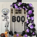 Kit arco palloncini Halloween con lettere BOO e palloncino scheletro per feste - Stile Scheletro BOO
