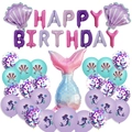 Meerjungfrau Geburtstag Ballon-Set mit Flosse, Muscheln und Glitzer-Konfetti-Ballons - Set D