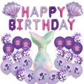 Zeemeermin verjaardag ballonset met staart, schelpen en Happy Birthday ballonnen - Set E