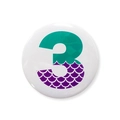 Detail of mermaid scale pattern and number 3 on a birthday party tinplate badge - 58mm One Size / Number 3 Style