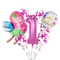 Set palloncini 1° compleanno fata rosa con numero uno e palloncini con coriandoli - Fata Lustrini Numero 1