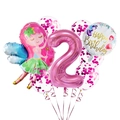 Set palloncini 2° compleanno fata con numero 2 rosa e palloncino in foil a fata - Fata Lustrini Numero 2