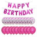 Dettaglio di palloncini Happy Birthday oro rosa e set di palloncini con coriandoli - Rosa Rosso