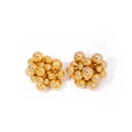 Schicke vergoldete Messing-Cluster-Ohrringe mit mehreren polierten Metallkugeln - Gold