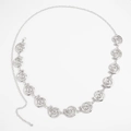 Silver punk hip hop body chain with spiral metal rings and adjustable lobster clasp - Spiral Swirl Style (02049) / Silver
