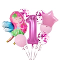 Set di palloncini fata principessa numero 1 rosa per decorazione primo compleanno bimba - Fata Stella Numero 1