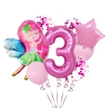 Set palloncini fata con numero 3 rosa per decorazione festa 3 compleanno bimba - Fata Stella Numero 3