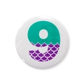 Mermaid style tinplate birthday badge with number 9 and purple fish scale pattern - 58mm One Size / Number 9 Style
