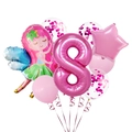 Set di palloncini fata con numero 8 rosa in alluminio e decorazione fata colorata - Fata Stella Numero 8