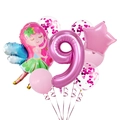 Set palloncini fata rosa con numero nove metallico per decorazione 9° compleanno bimba - Fata Stella Numero 9