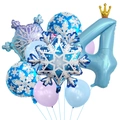 Set di palloncini a fiocco di neve con numero 4 e corona per feste a tema ghiaccio - Set Frozen Numero Quattro