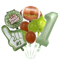Detail of American football foil balloon set with stars and numbers for birthday party decor - Age 1 Style