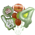 Detail of American football balloon set with green latex and foil sports decorations - Age 4 Style