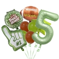 American football party balloon set with number 5 and touch down theme decorations - Number 5 Set