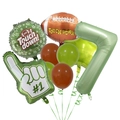 Detailed American football balloon set featuring touch down prints and number seven balloon - Number 7 Set