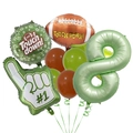 Detail of American football balloon set including foil number 8 and Touch Down graphics - Number 8 Set