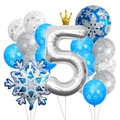 Set di palloncini a tema Frozen con fiocchi di neve e numero 5 per decorazione festa - Ghiaccio Neve Corona Numero 5