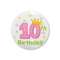 Détail du badge du 10e anniversaire rose et vert avec couronne et étoiles - 10ème Anniversaire (10)