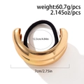 Poliertes goldene U-förmige Haarmanschette mit schwarzem Gummiband und Maßen - Großer Stil (JS0001)