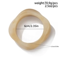 Minimalist cream beige acrylic resin bangle with chic marble pattern and thick square design - Beige