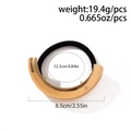 Golden alloy curved buckle hair tie with black elastic rope and specific measurements - Single Ring Hair Tie Style (JS0018) / Gold