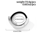 Accessorio per capelli minimalista in metallo argento con finitura a mezza luna - Stile Elastico per Capelli ad Anello Singolo (BK0018) / Argento
