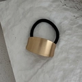 Minimalist matte gold alloy ponytail holder with high elastic hair tie and brushed finish - 00621 Style (00621) / Matte Gold (Small)