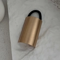 Minimalist matte gold alloy hair ring with high elastic black band for ponytails - 00615 Style (00615) / Matte Gold (Large)