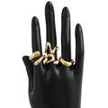Set di anelli dorati stile metallo liquido con design geometrico e forme irregolari - Oro Chiaro Set di 4 (5012)