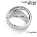 Silver geometric irregular bangle with thick plated finish and 6.5cm diameter dimension - Smooth Chunky Style (2431-Silver) / Silver