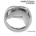 Polished silver alloy wavy bangle with side hinge, weighing 72.4g and 2.73cm width - Mirror Wide Style (2433-Silver)