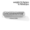 Minimalist silver hair clip with hammer texture, 8.5cm length and 14.3g alloy design - Silver Hammered Hair Clip (BK0009)
