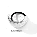 Silver textured alloy hair ring with black elastic band, sizing measurements displayed - Silver Hammered Crescent Hair Tie (BK0008)
