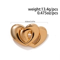 Elegante fermaglio per capelli con doppio cuore dorato e finitura metallica lucida - Doppio Cuore Sovrapposto (0038-Oro)