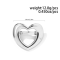 Variante de pince à cheveux cœur argentée avec largeur 5,8 cm et fini métallique - Cœur Simple Creux (0039-Argent)