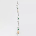 Langes Haarschmuck-Ketten-Accessoire mit grünen Steinen, Perlen und natürlichen Seemuscheln - Grüner Stein Conch Stil(BK00634)