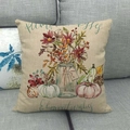 Gedetailleerde weergave van linnen kussensloop met herfstpompoen en bessen illustratie - 45x45 cm / Oogst Wensen (4)