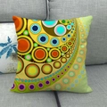 Close-up of geometric concentric circles on high-quality linen cushion cover - Colorful Pop Concentric Circles Pattern (7)