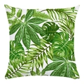 Quadratischer Kissenbezug mit lebendigen grünen tropischen Monstera- und Palmenmustern - 45x45cm / Tropische Grüne Blätter Stil (1)