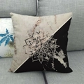 Detail of bohemian mandala throw pillow cover with golden glitter pattern on grey sofa - Black White Diagonal Geometric Style (8) / 45x45cm (Pillow Case Only)