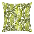 Square throw pillow cover with vibrant green tropical palm leaf pattern on white fabric - 45x45cm / Dense Palm Leaves Style (6)