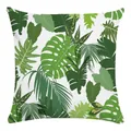 Tropical green leaves square pillowcase featuring monstera and palm patterns on white - 45x45cm / White Monstera Leaves Style (8)