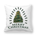 White Christmas tree peach skin pillowcase with festive Merry Christmas print - Gold Ribbon Christmas Tree (21) / 18x18 Inch
